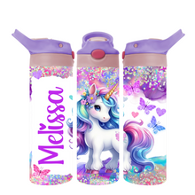 Load image into Gallery viewer, 20oz Floral Unicorn Flip Top