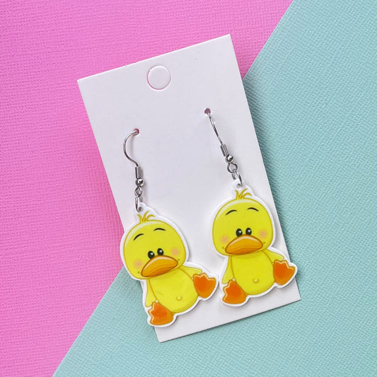 Yellow Duck Hook Earrings