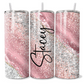 Pink Glitter Agate Personalised Tumbler