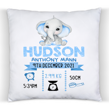 Load image into Gallery viewer, Blue Elephant Baby Birth Cushion