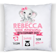 Load image into Gallery viewer, Pink Elephant Baby Birth Cushion