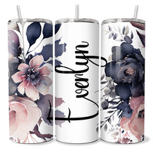 Load image into Gallery viewer, Black Pink Floral Personalised
