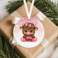 Personalised Pink Highland Cow Ornament