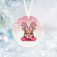 Personalised Pink Reindeer Ornament