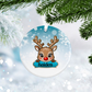 Personalised Blue Reindeer Ornament