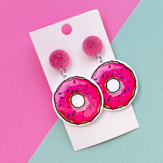 Pink Donut Earrings