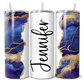 Personalised Dark Blue and Gold Marble Print
