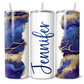 Personalised Dark Blue and Gold Marble Print