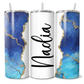Personalised Blue and Gold Marble Print