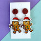 Gingerbread Man Christmas Earrings