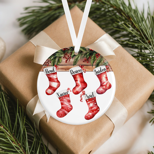 Personalised Family Stocking Christmas Ornament