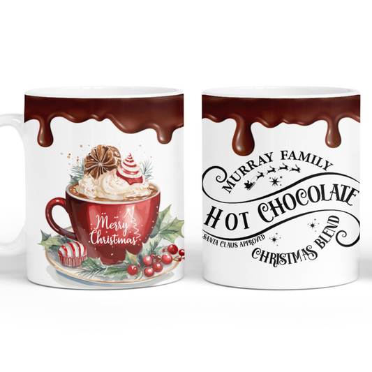 Family Name Hot Chocolate Mug - Christmas