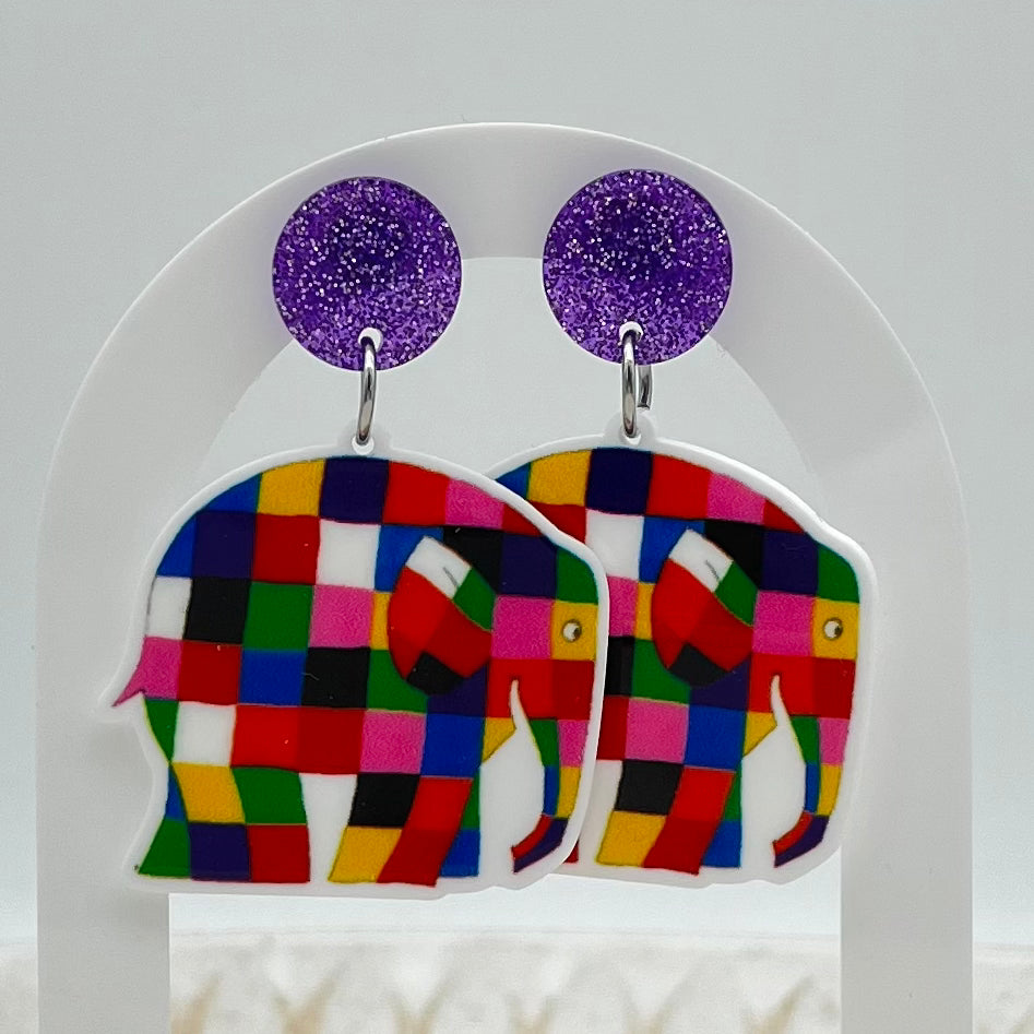 Elmer the Elephant Earrings