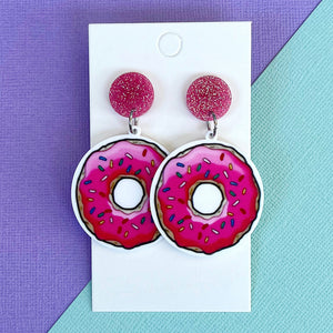 Pink Donut Earrings