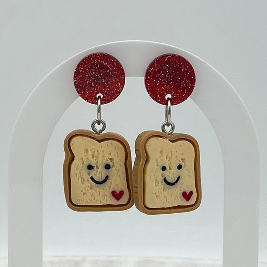 Smiley Face Toast Earrings