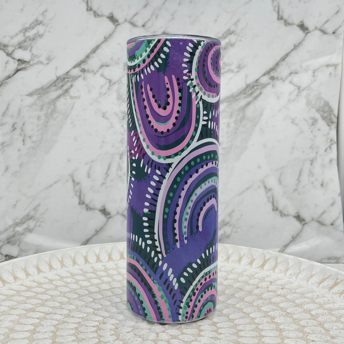 No. 10 - Purple Indigenous Design -20oz Tumbler