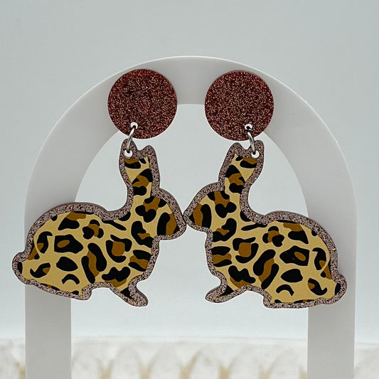 Leopard Print Bunny Earrings