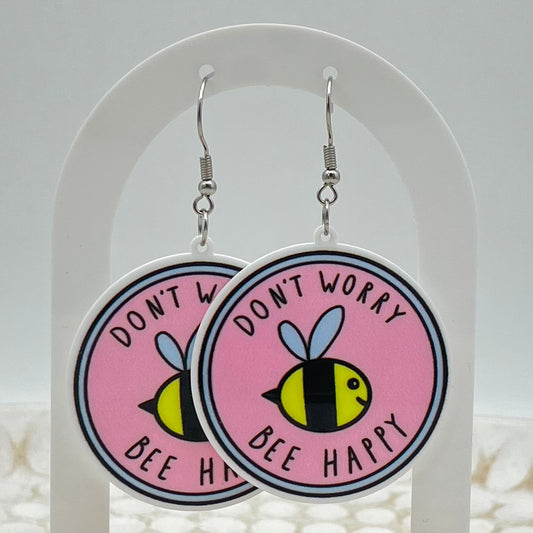 Don’t Worry Bee Happy Hook Earrings