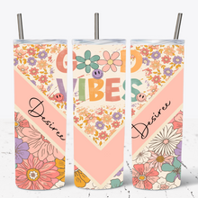 Load image into Gallery viewer, Good Vibes Retro Personalised Tumbler