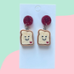 Smiley Face Toast Earrings