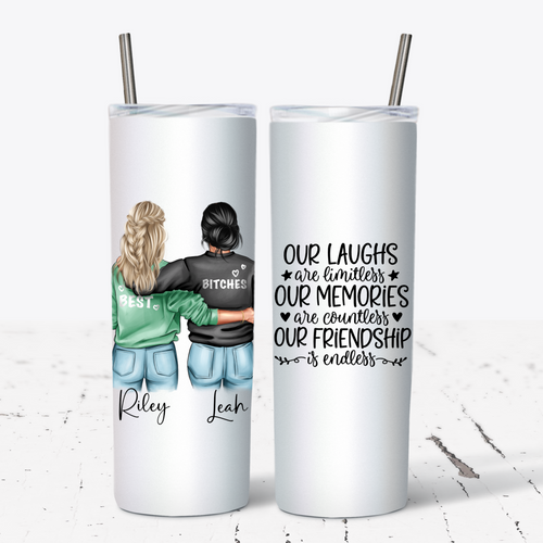 Best Friends / Sister Tumbler - Our Laughs are Limitless 20oz tumbler