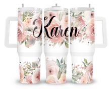 Load image into Gallery viewer, Pink Floral Personalised 40oz