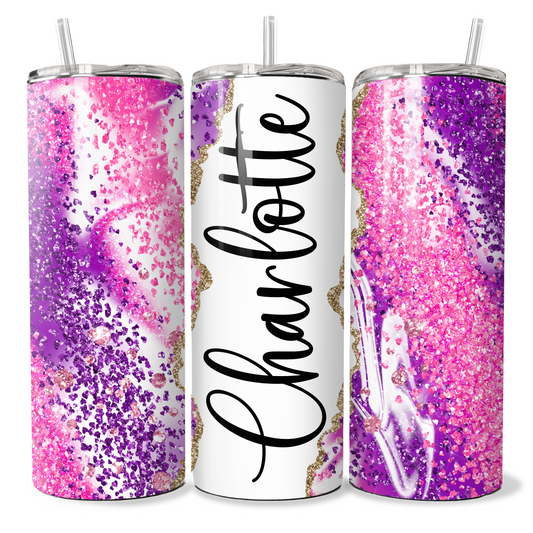 Pink Purple Glitter Personalised