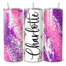 Load image into Gallery viewer, Pink Purple Glitter Personalised