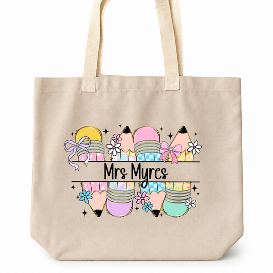 Personalised Pencils Tote