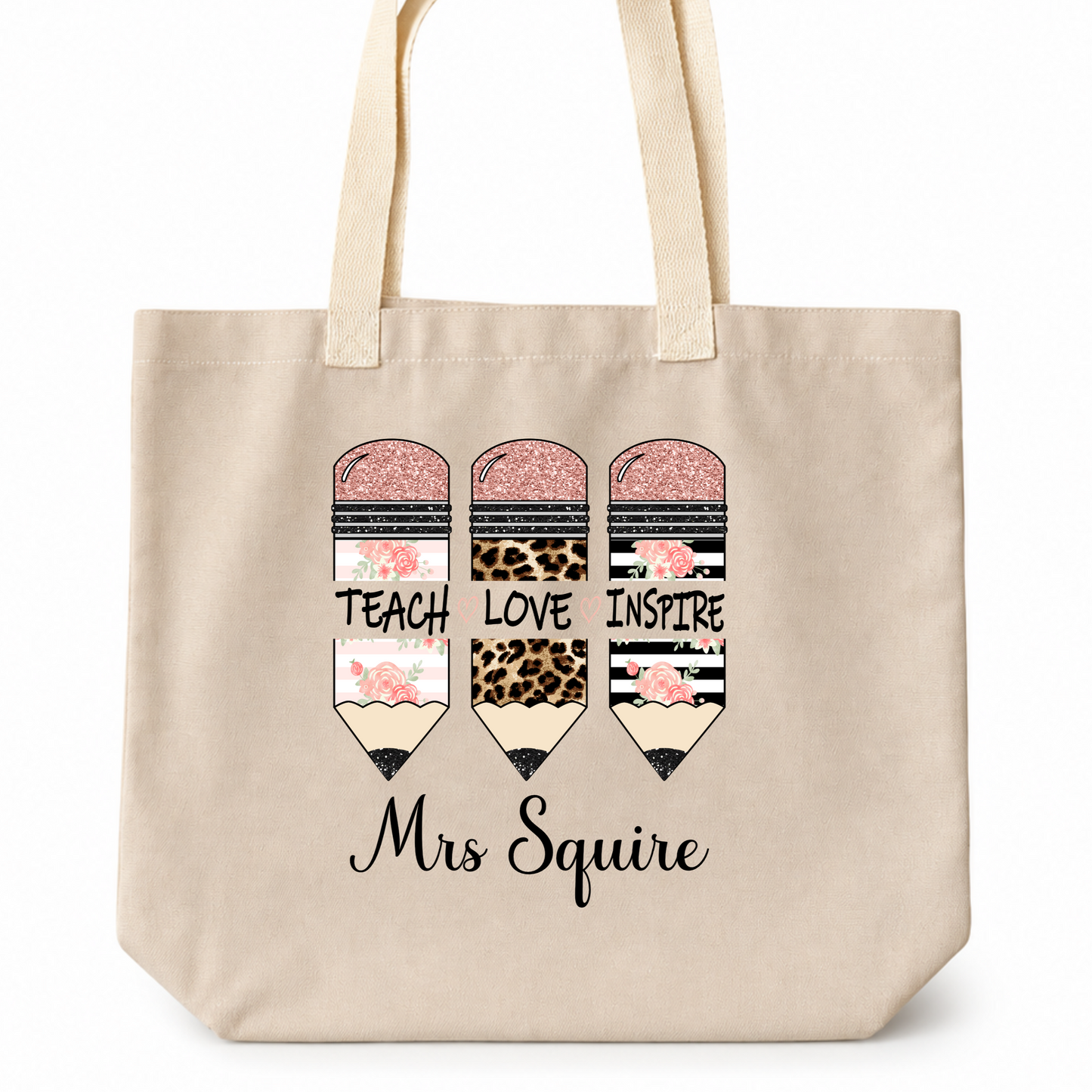 Teach Love Inspire Pencils Teacher Tote Bag