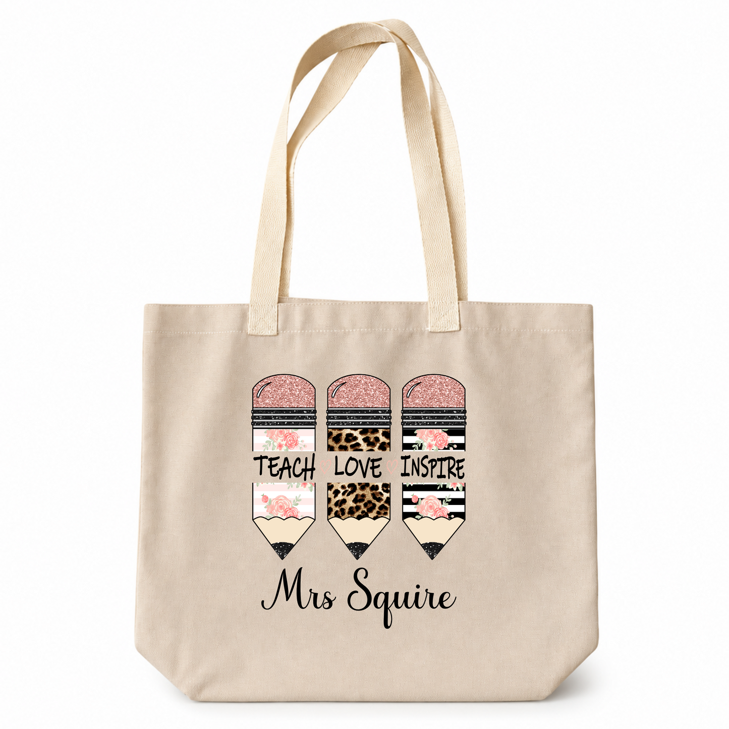 Teach Love Inspire Pencils Teacher Tote Bag