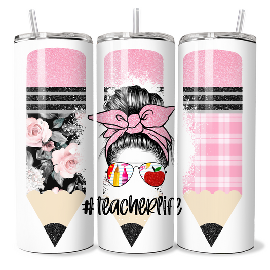 Teacher Life Pink Pencils