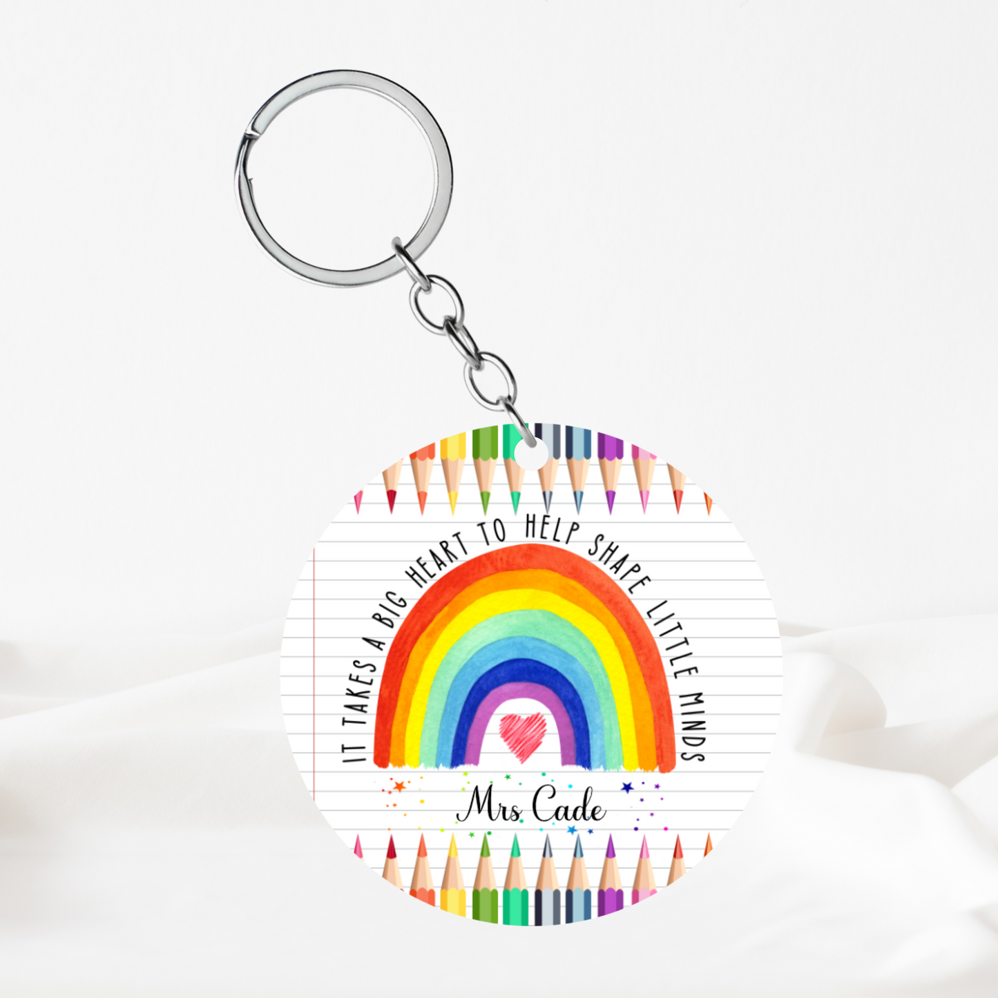 Teacher - It takes a big heart keyring