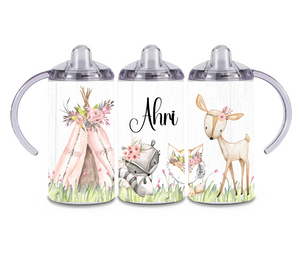 Pink Woodland Animals 12oz Sippy Cup