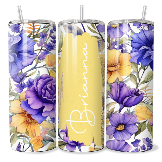 Personalised Yellow, Purple Floral