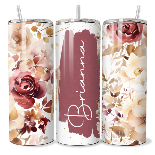 Personalised Burgundy. Neutral Floral