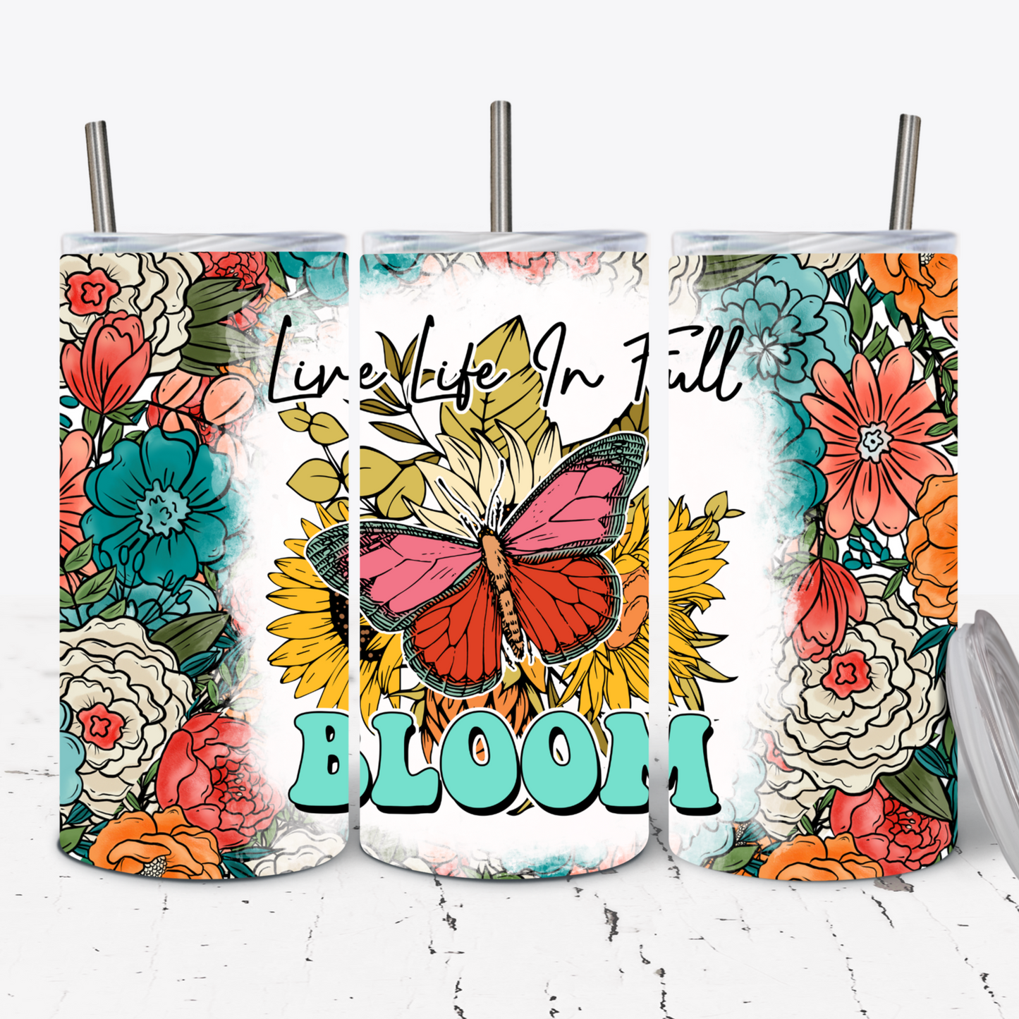 Live Life in Full Bloom 15oz Tumbler