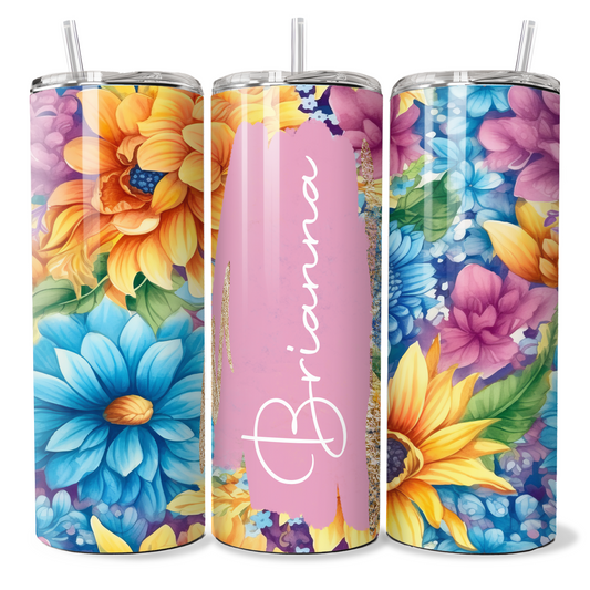 Personalised Pink, Blue, Yellow Floral