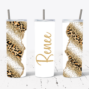 Personalised Gold Glitter Leopard
