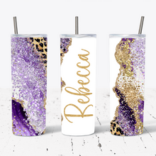 Load image into Gallery viewer, Personalised Purple Glitter Leopard Print