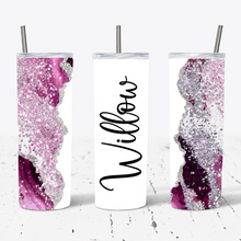 Load image into Gallery viewer, Personalised Burgundy Silver Glitter