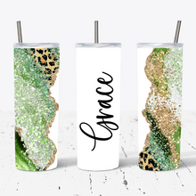 Load image into Gallery viewer, Personalised Green Glitter Leopard