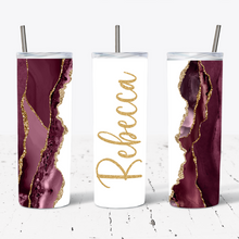 Load image into Gallery viewer, Personalised Burgundy and Gold Marble Print
