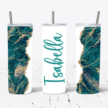 Load image into Gallery viewer, Personalised Teal Gold Marble Print