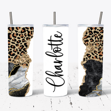 Load image into Gallery viewer, Personalised Leopard Print Black Marble