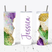 Load image into Gallery viewer, Personalised Green Purple Gold Glitter Print