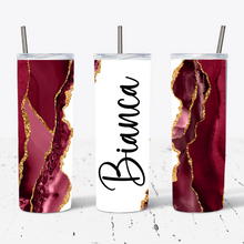 Load image into Gallery viewer, Personalised Burgundy and Gold Marble Print
