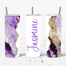 Load image into Gallery viewer, Personalised Purple Gold Glitter Print