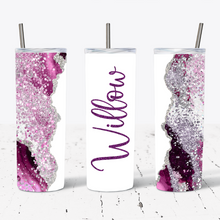 Load image into Gallery viewer, Personalised Burgundy Silver Glitter