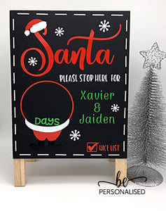 Christmas Countdown Chalkboard - Santa